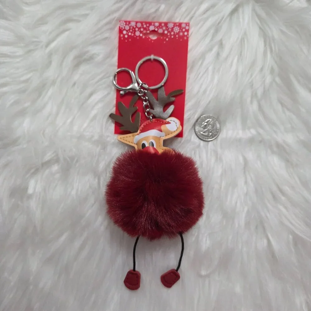 Reindeer Puff Keychain